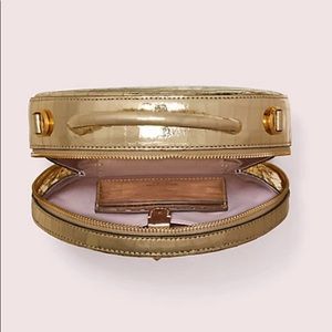 Kate Spade andi metallic croc-embossed canteen bag